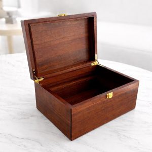 Rustic Wooden Keepsake Chest with Hinged Top